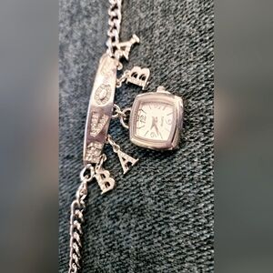Silver Charm Bracelet Watch